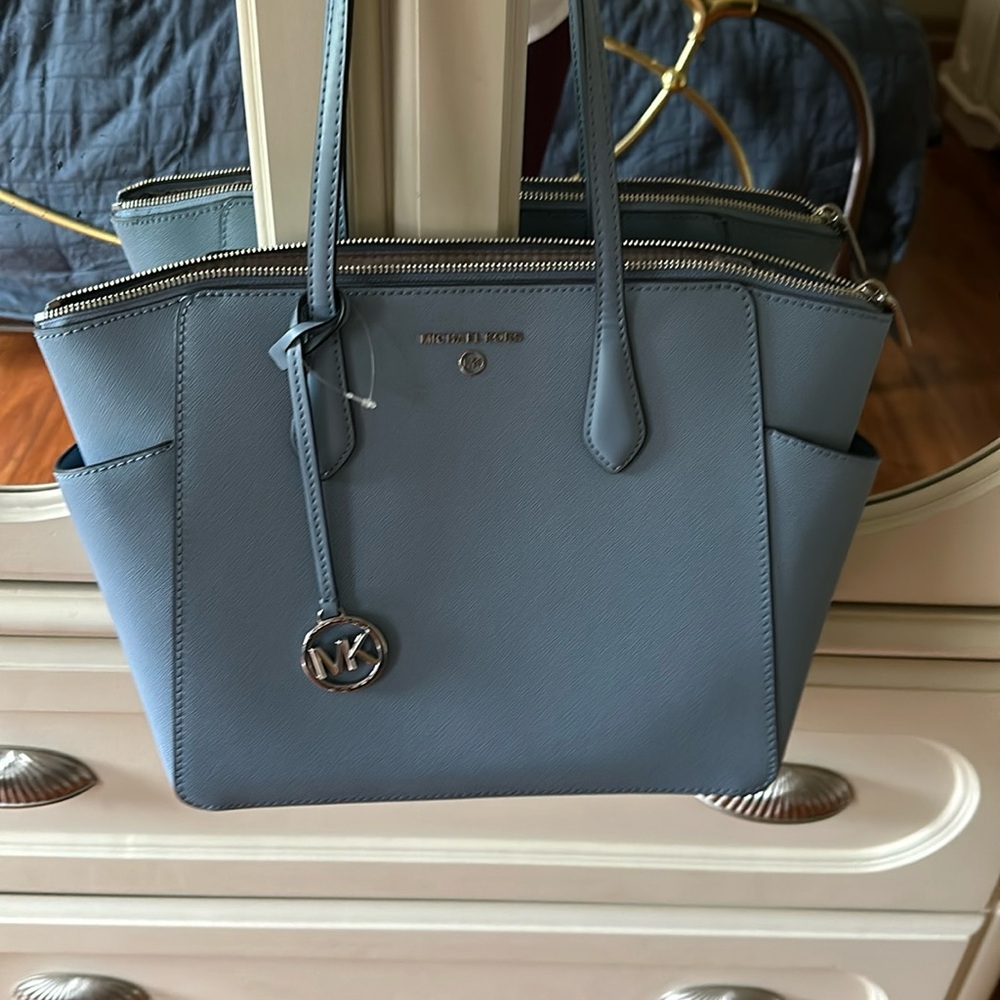 Michael Kors light blue shoulder bag
